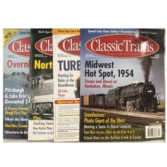 Vtg Lot 4 Classic Trains 2004 Magazine Full Year Steam Cars Locomotive Diesel - Picture 1 of 11
